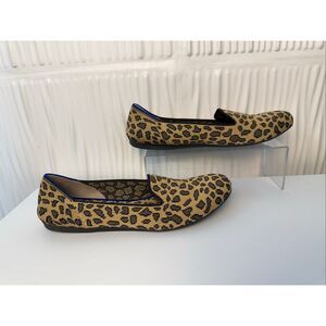 Rothy's Leopard-Print Pointed Toe Flats in Tan and Black